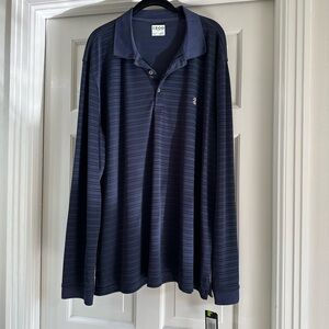 Izod Men’s Long Sleeve Golf Shirt size XXL color blue with stripes